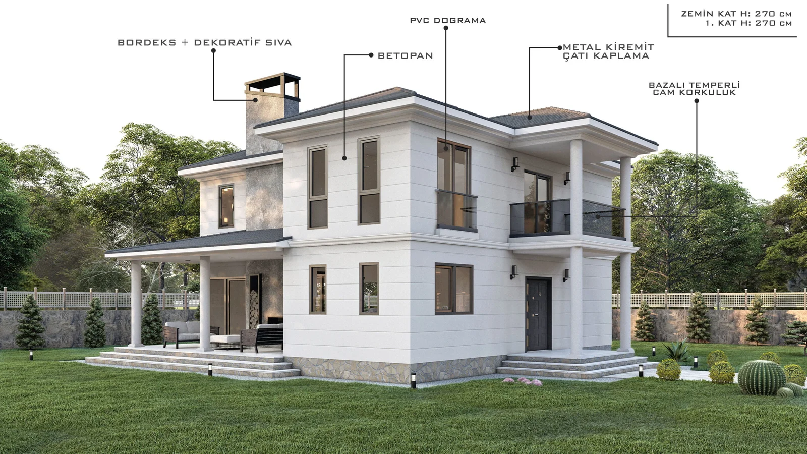 Çift Katlı Çelik Villa – 200 m2